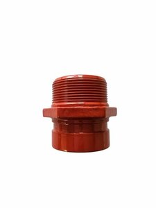 Adapternippel Nut / Gewinde rot, 42,4mm x 11/4