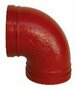 XGQT06L Nut - Bogen (Typ 90 o.Ä.), 90° RAL3000 rot, DN32, (42,4mm)