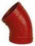 XGQT07 Nut - Bogen (Typ 120 o.Ä.), 45° RAL3000 rot, DN 32, (42,4mm)