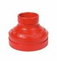 Reduzierstück, RAL3000 rot, DN100/65, (114,3x76,1mm)